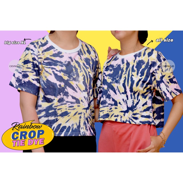 CROPTOP TIE DYE RAINBOW All size fit to M &amp; Big size XL