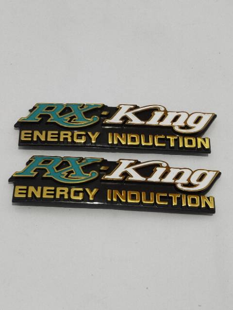 Emblem RX King tulisan timbul rx king tutup aki box energi induction 2pcs