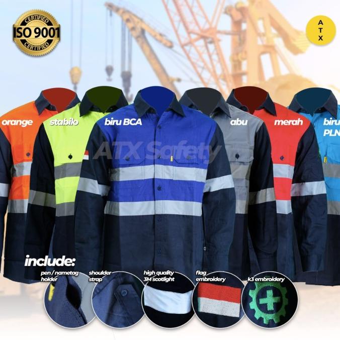 Wearpack Safety Baju Kerja Lengan Panjang Kombinasi Merk ATX