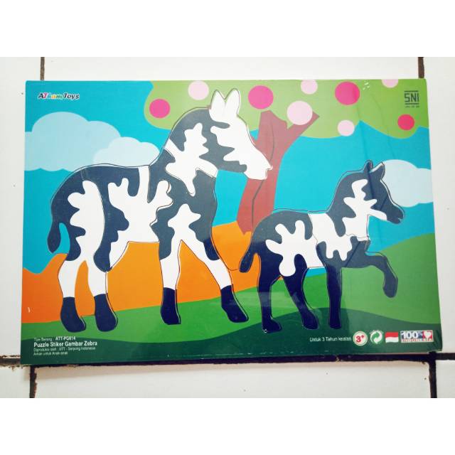 

Puzzle sticker kayu zebra