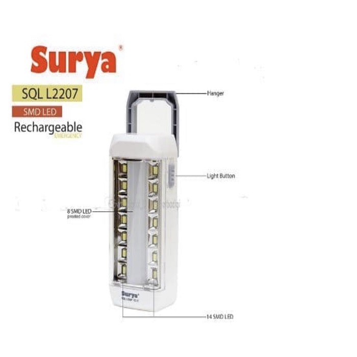 Lampu Senter SURYA SQL L2207 Led Emergency Lampu Darurat Portable