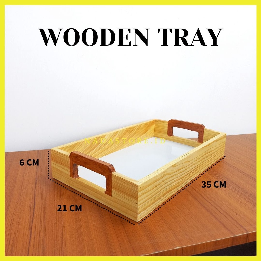 NEW PRODUCT - WOODEN TRAY / NAMPAN KAYU / BAKI / WOODEN SERVING TRAY 35 X 21 X 6 CM