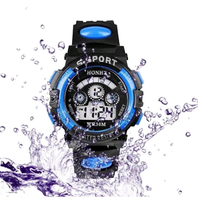 Jam Tangan Digital bulat Sport Pria Wanita water resisten anti air