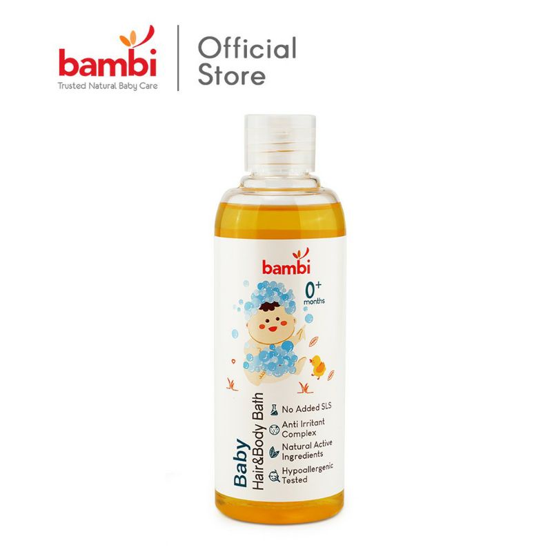 ♥BabyYank♥ ☆ BabyYank ☆ Bambi Hair &amp; Body Bath with Licorice &amp; Chamomile 200mL (Kuning) | Bambi Baby Calming &amp; Comfort Head To Toe Wash 200ml (Ungu) Sabun Mandi Bayi