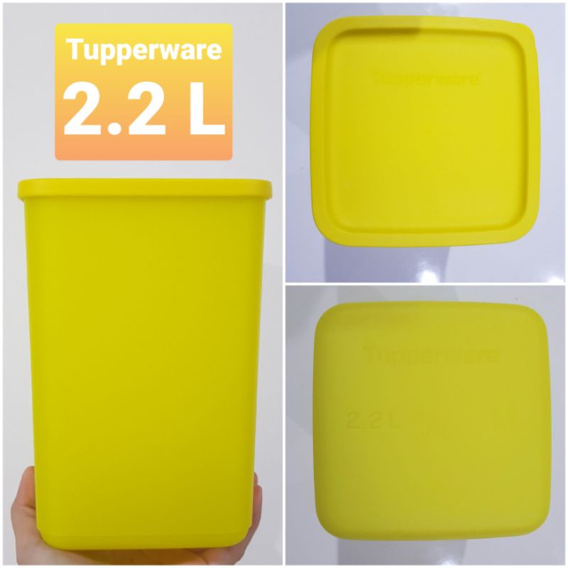 Tupperware Tall Summer Fresh Square 2.2 L Kuning Toples Makanan