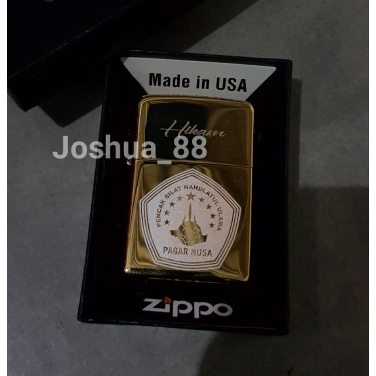 Zippo Custom Korek Api Ukir Logo Pagar Nusa Bisa Ukir Nama Sendiri