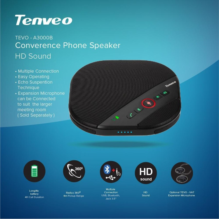 Speakerphone TENVEO TEVO-A3000B Portable Bluetooth (for NV20U Webcam)