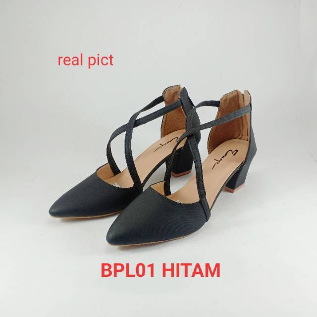 EMYE BPL01 - Sepatu Heels Gladiator Hak Chunky 5cm Elegan Murah Wanita Terbaru