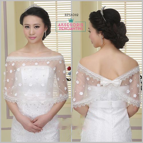 [READY STOCK] BOLERO WEDDING PENGANTIN AKSESORIS CARDIGAN PESTA MODERN PUTIH BPM006