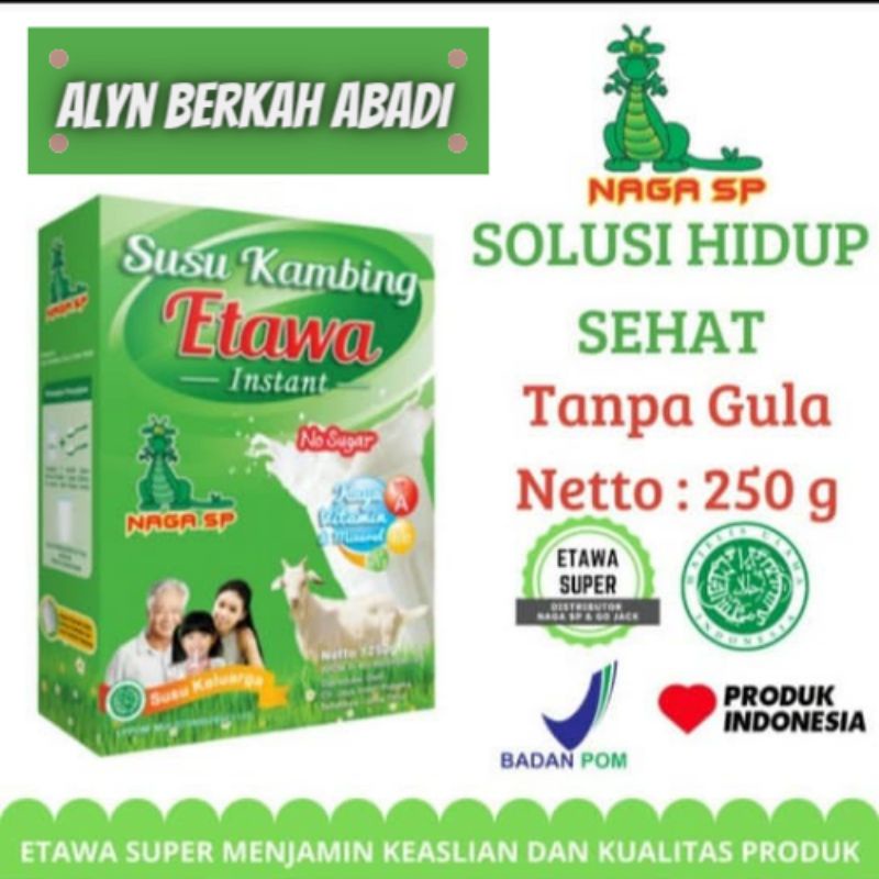 

250gr Susu Kambing Etawa No Sugar NAGA SP TANPA GULA Sachet
