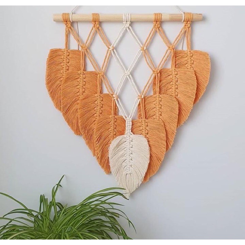 Macrame Daun Kombinasi // Makrame tali katun hiasan dinding home decor