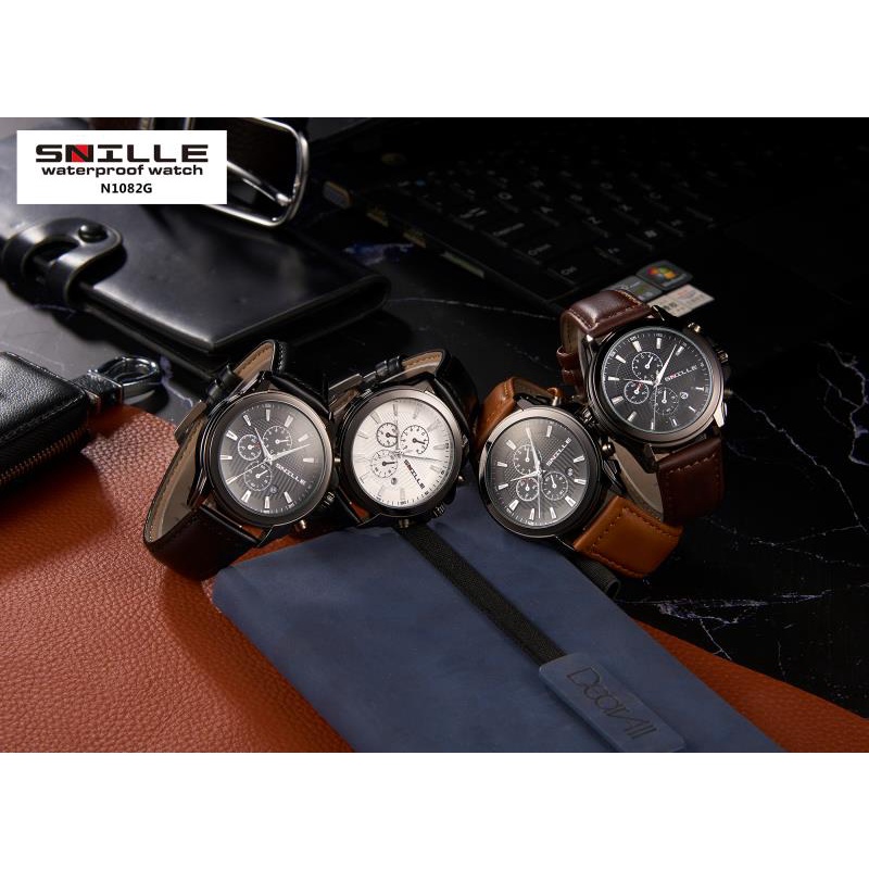 Snille Jam Tangan Kulit Pria Original Asli Anti Air Waterproof 1082