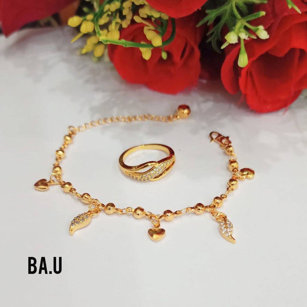 Gelang Tangan Biji Lada Jurai FREE CINCIN variasi motif perhiasan wanita Gold