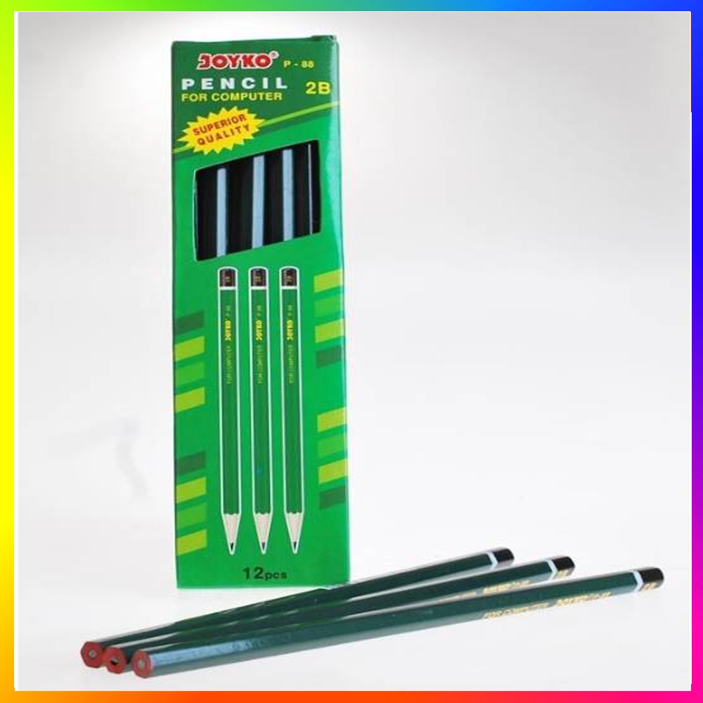 Pensil 2B Joyko P-88 Hijau (12Pcs) / Pensil Komputer / Pensil UN / Pensil Ujian / Pensil Murah