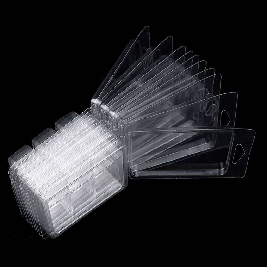 [justbuyingg.id] 10Packs Wax Melt Molds Clear Wax Clamshells Wickless Wax Melt Candles Boxes ID