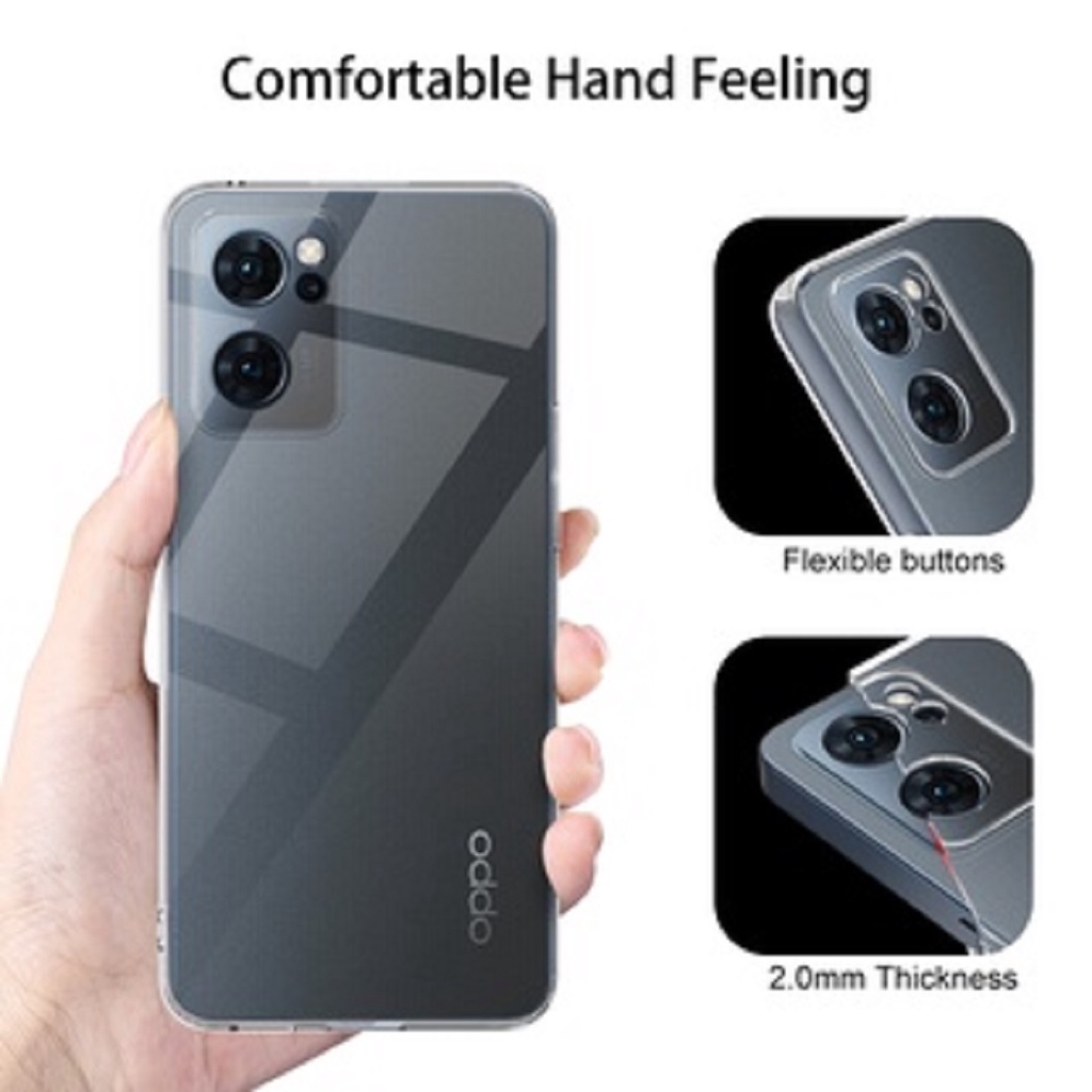 Clear Case For Oppo Reno 7 7z 4g 5g Protector Camera Kamera Soft Tpu Casing