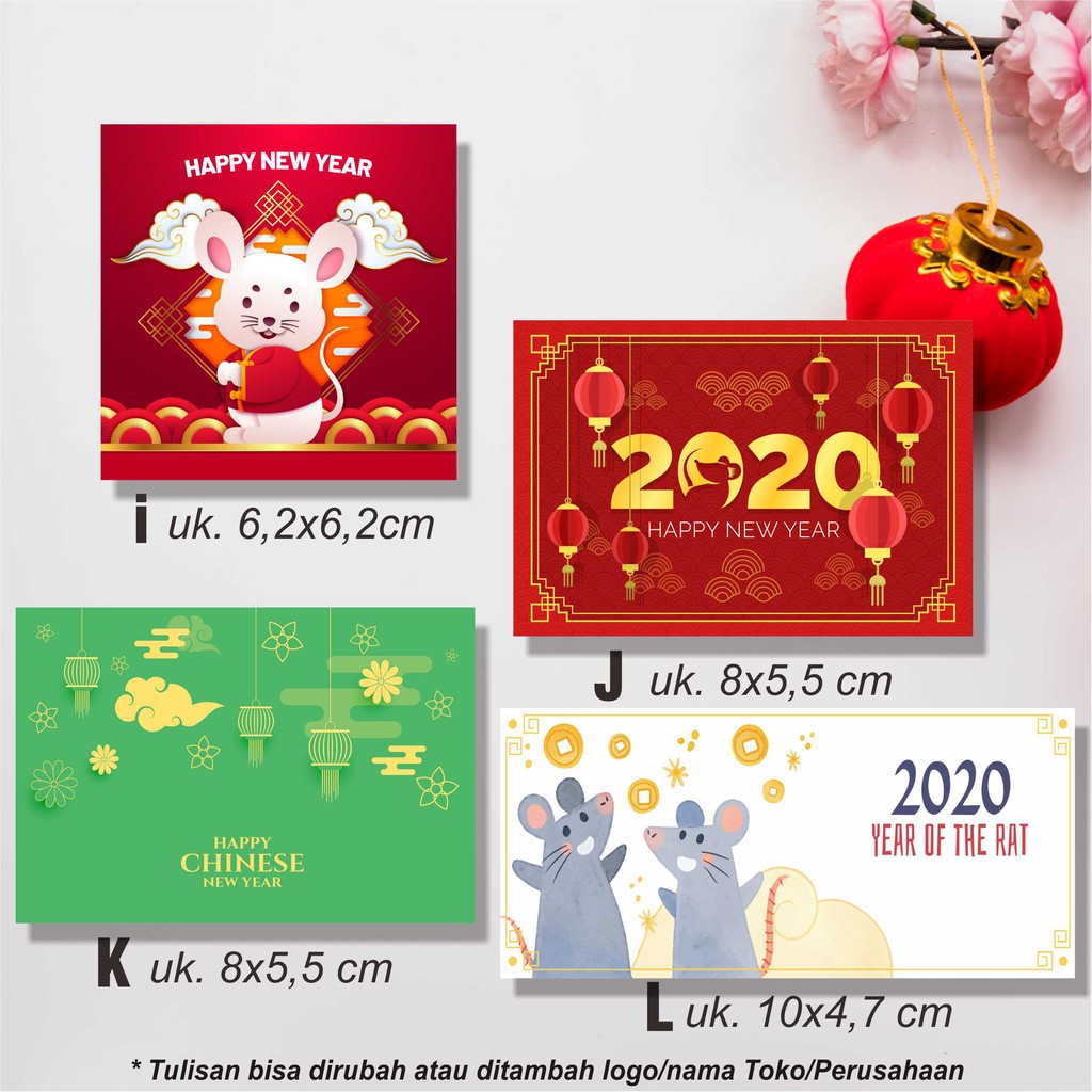 Hang Tag Kartu Ucapan Label Hadiah Imlek Tahun Baru China 2020
