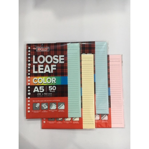 

LOOSE LEAF BIG BOSS A5 50 WARNA / ISI BINDER