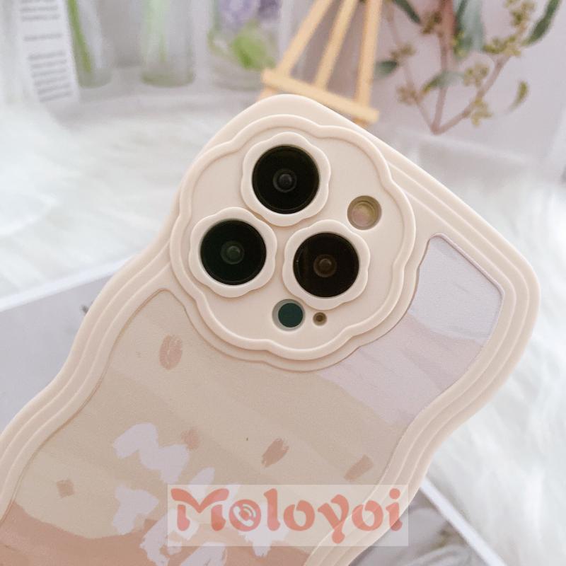 Soft Case Pelindung Lensa Kamera Pola Bunga Gelombang Tahan Banting Untuk IPhone 6 6s Plus 11 12 13 Pro MAX 7plus 8plus XR X XS MAX 7 8 SE 2020