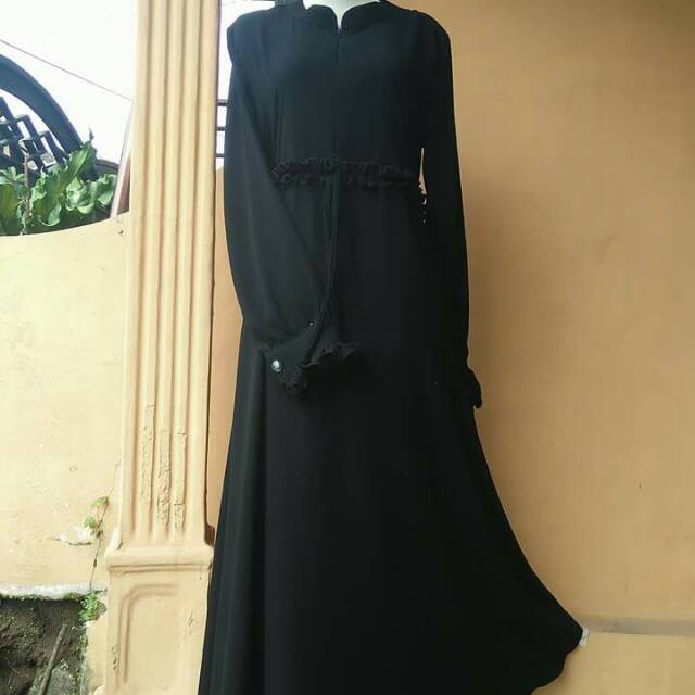 Gamis hitam jetblack polos