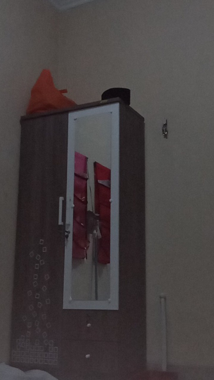 Lemari Baju 2 Pintu 2 Laci Romaro Cermin Panjang Lemari Pakaian