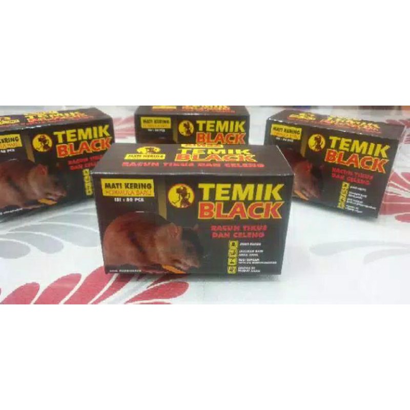 TEMIX BLACK Racun Tikus &amp; Babi Hutan Terbukti Ampuh (isi 50pcs)