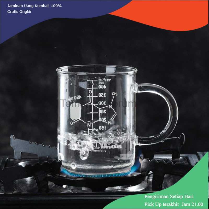 TD-AI SANPI Gelas Cangkir Kopi Glass Coffee Mug Measuring Cup 450 ml - K2V