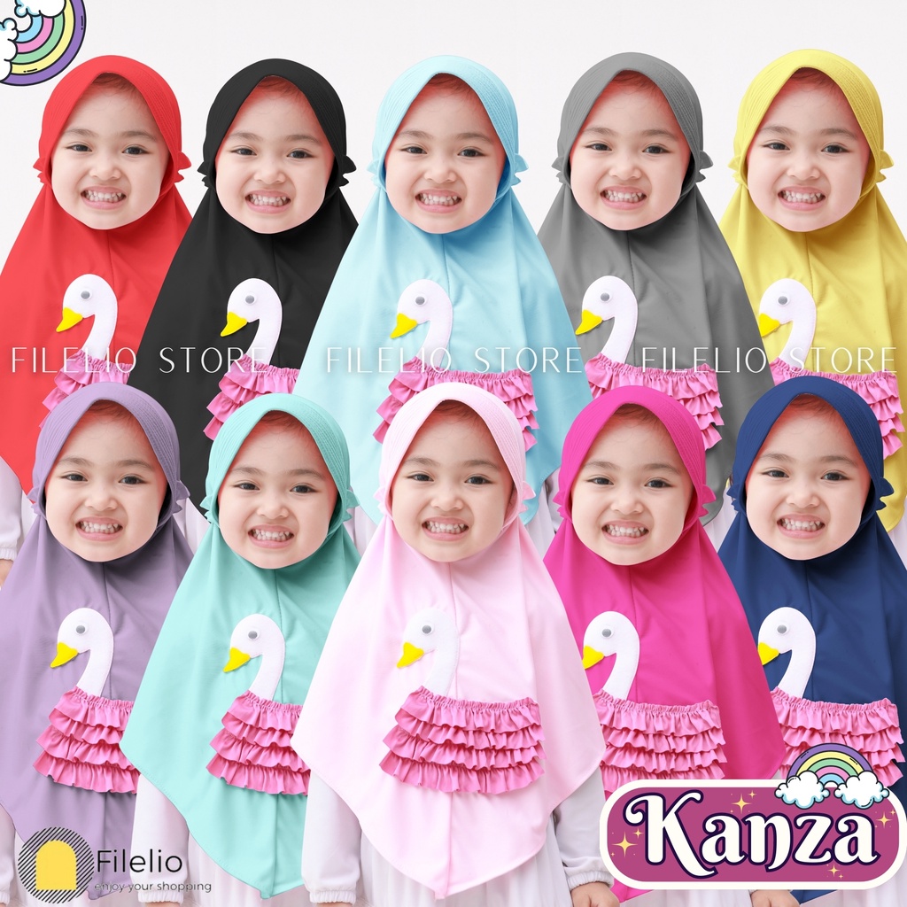 Kerudung Instan Anak TK Kanza / Hijab Anak TK Kekinian / Hijab Anak TK Tali Karet Ped Antem / Jilbab Anak Karakter Duck Rempel / Jilbab Anak Perempuan / Jilbab Anak Jersey / Kerudung Anak TK / Bergo Anak Jersey / Bergo Anak TK/ Khimar Anak