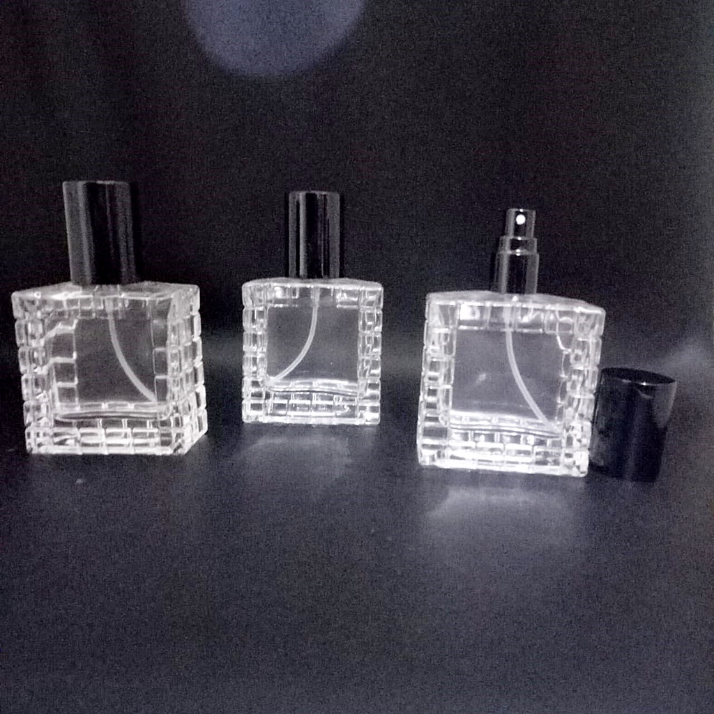 Botol Parfum Crystal Kotak Drat / corak kotak 30 ml lusinan