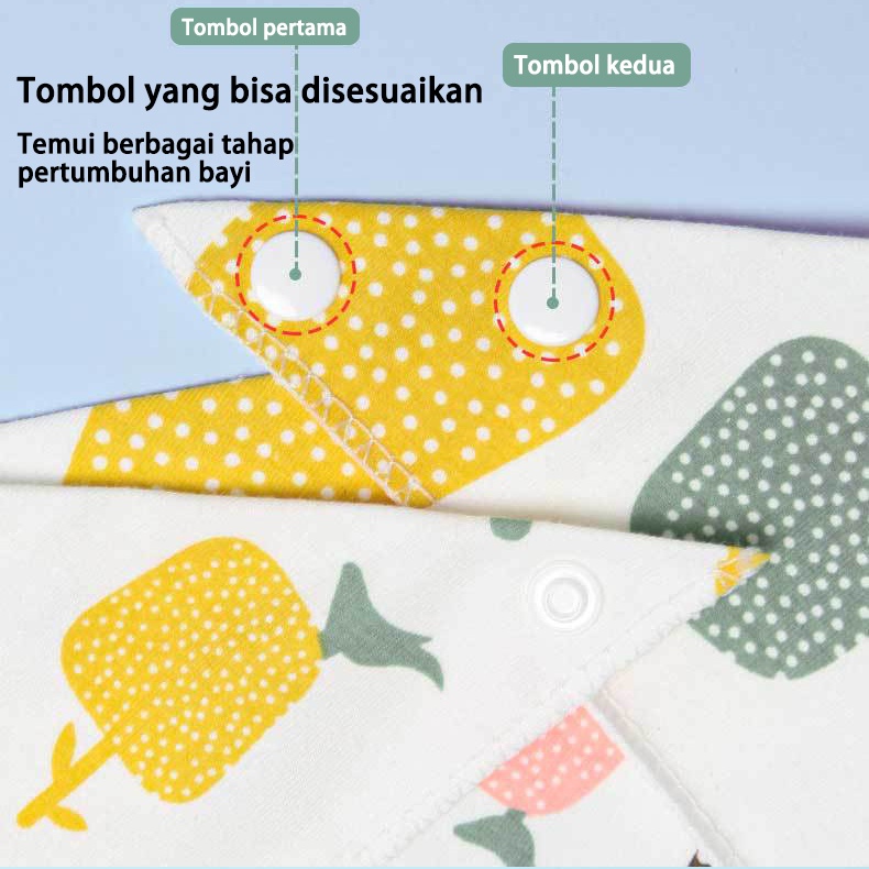 Celemek bayi/Celemek makan bayi /Bib bayi/Slabber Segitiga Bayi/Celemek Makan Bayi (B5)