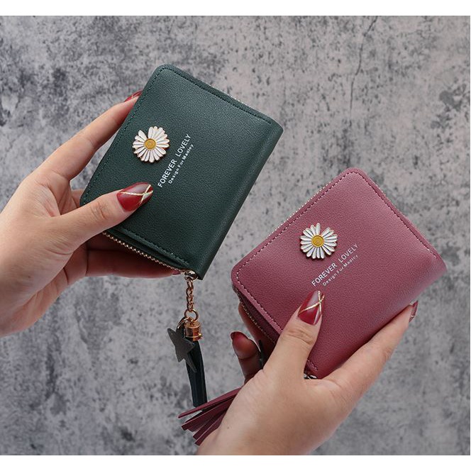 BV.ID DL381 DOMPET WANITA KOIN MOTIF BUNGA DAISY FREE GANTUNGAN BUNGA KOREAN FASHION