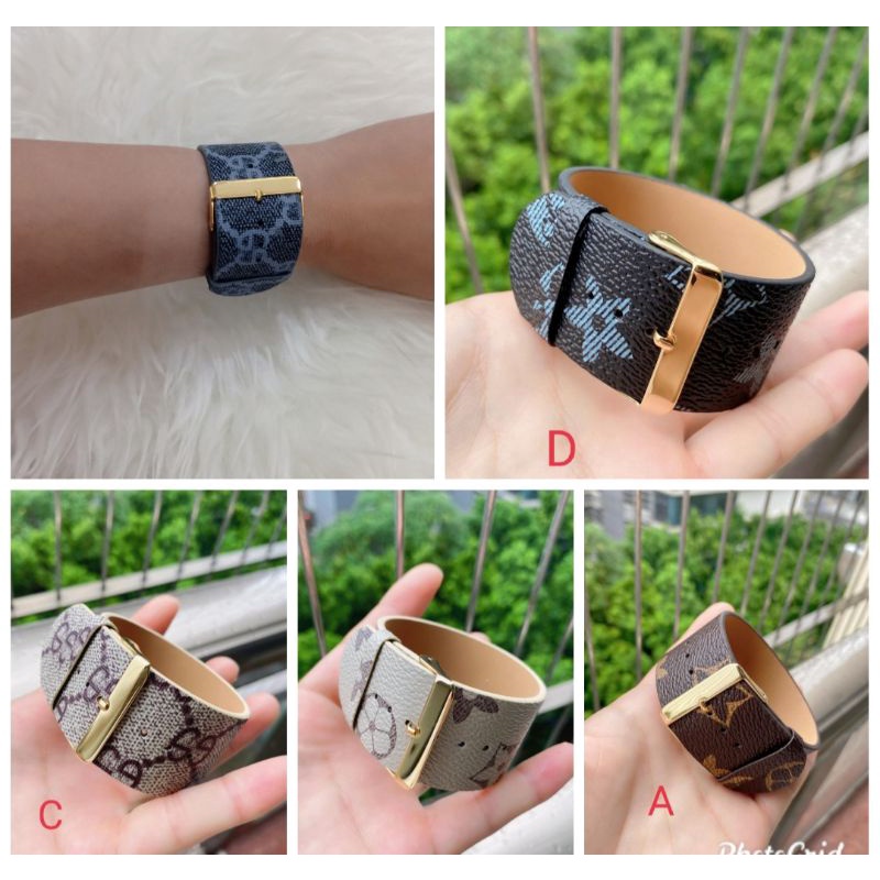 gelang gesper kulit 3cm/gelang sabuk kulit 3cm