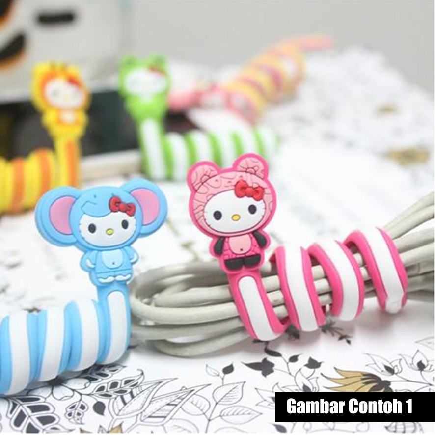 PENGIKAT KABEL PENGGULUNG KABEL CORD HOLDER HELLO KITTY CABLE ORGANIZER