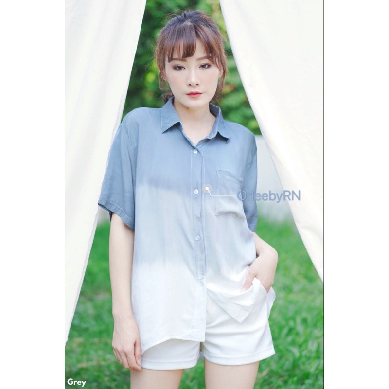 Gradasi Rayon Shirt/ Kemeja Ombre/ Kemeja Rayon Wanita Gradasi/ Kemeja Rayon/ Kemeja Unisex