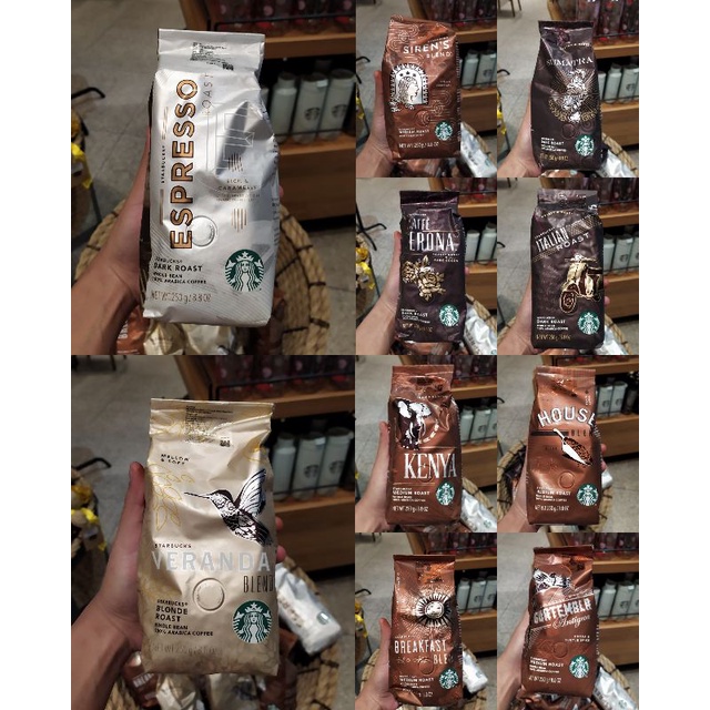 

Whole Beans Starbucks 250gr//Biji kopi Starbucks 250gr//Dark roast/Medium Roast/Golden roast