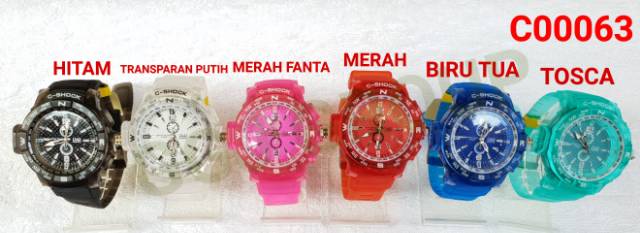 C ( C00063 ) JAM TANGAN MODEL TRANSPARAN DEWASA HARGA GROSIR / WATER RESISTANT 3 ATM / TAHAN AIR