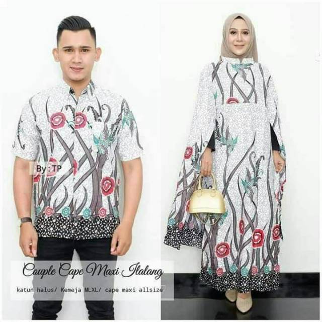 COUPLE GAMIS BATIK MODERN SARIMBIT GAMIS BATIK WANITA MURAH BATIK PASANGAN KHAS PEKALONGAN