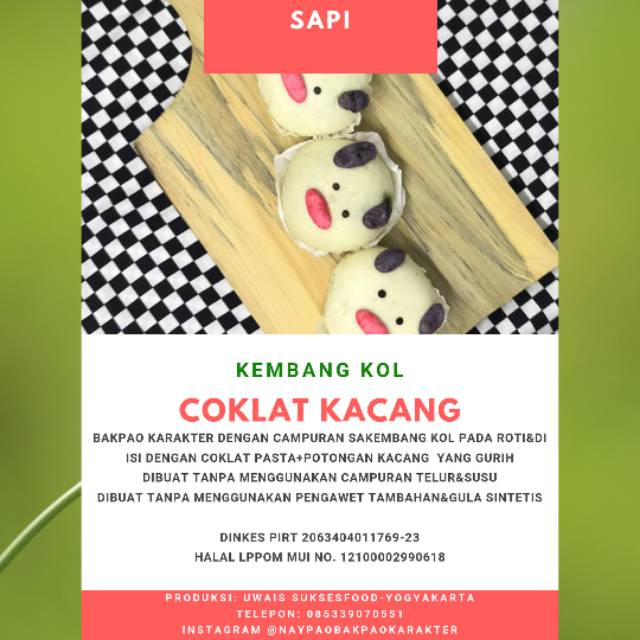 

Bakpao karakter coklat kacang