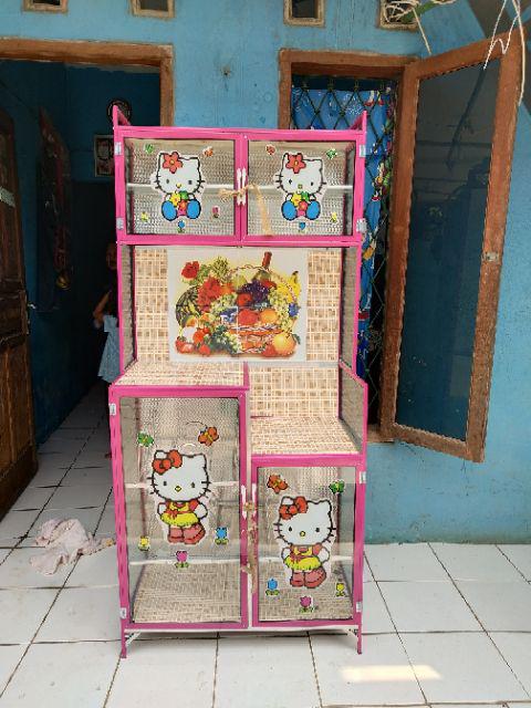 Rak Piring 2 Pintu Magicom / Gendong Kaca Lukis Full Colour (harga Promo)