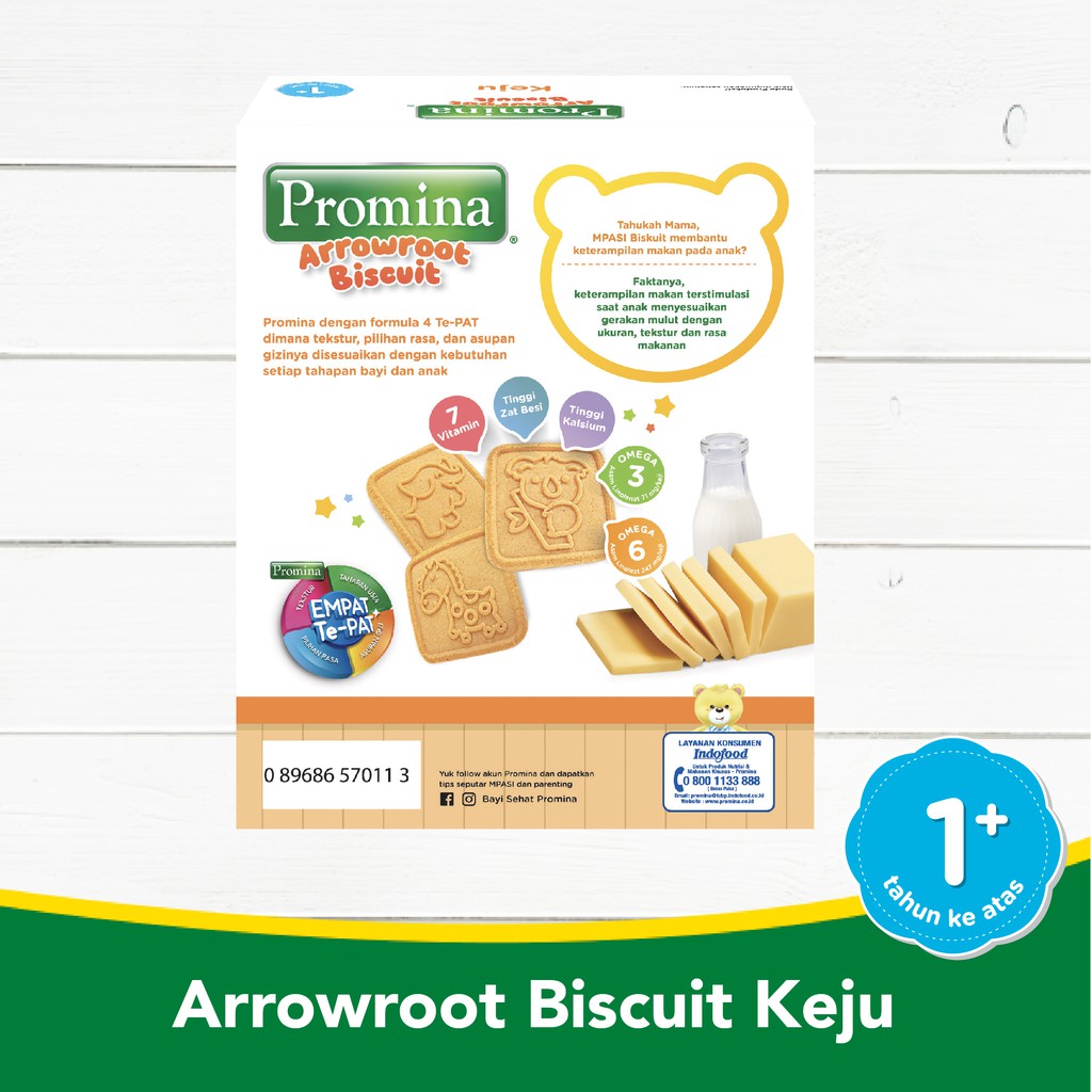 Promina Biskuit Bayi Cookies Snack Bayi Arrowroot New 110gr 12+ bln