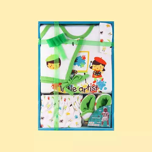 1 STEL BAJU BAYI LENGKAP DENGAN TOPI SEPATU - KIDDY 11-146 - KADO BAYI BARU LAHIR