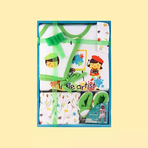 1 STEL BAJU BAYI LENGKAP DENGAN TOPI SEPATU - KIDDY 11-146 - KADO BAYI BARU LAHIR