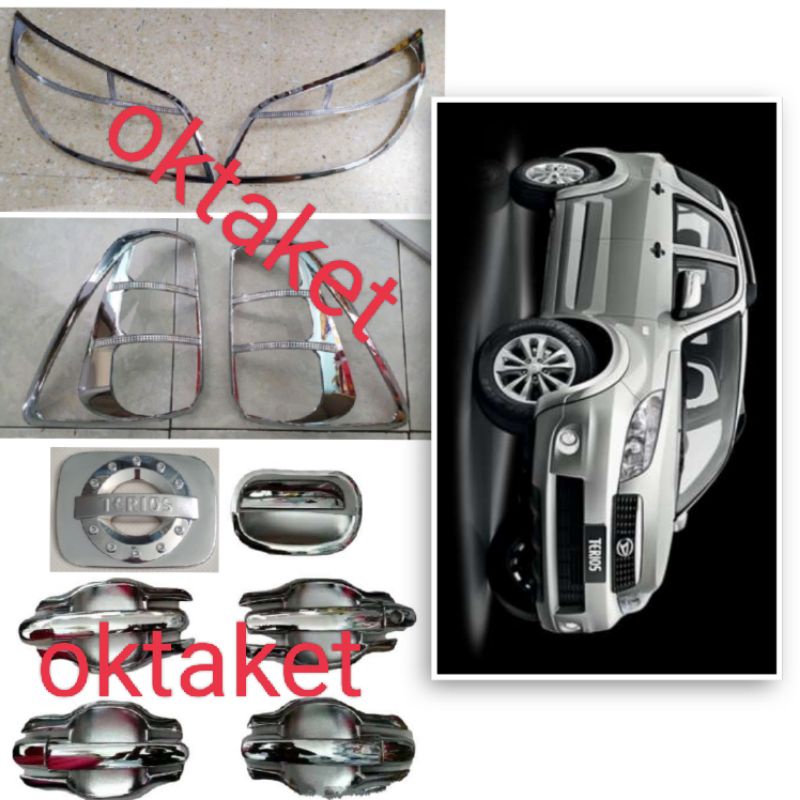 paket lengkap garnish outer handle tank cover Rush Terios 2012 2013 2014 Chrome