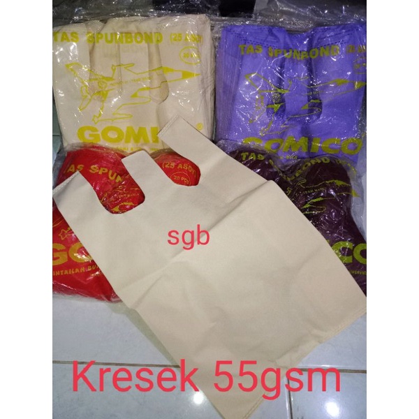 

1 Kodi (Isi 20pcs) - Tas Spunbond Kresek GOMICO 25 (ASOY) Ketebalan 55gsm