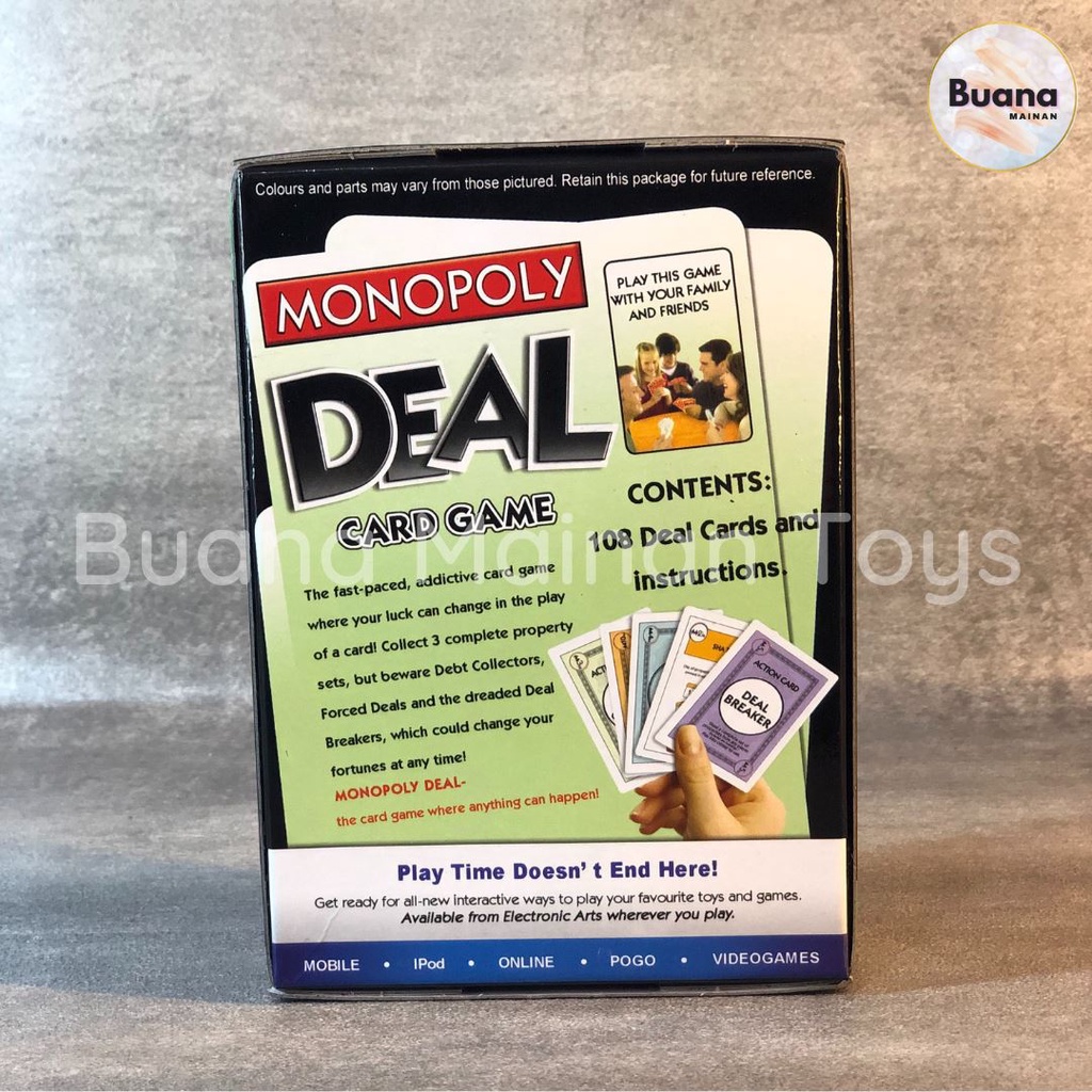 BOARD GAME MONOPOLY DEAL CARD MAINAN EDUKASI ANAK KARTU MONOPOLI