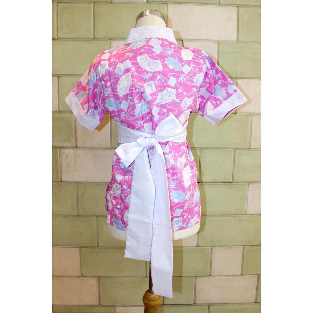 Atasan Kimono (Kimono Top) : Pink Fan