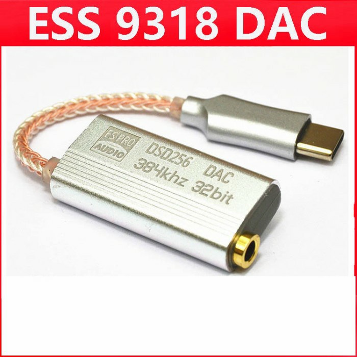 USB DAC Amp Type C dan Adapter Lightning to 3.5mm ESS SABRE ES9318C