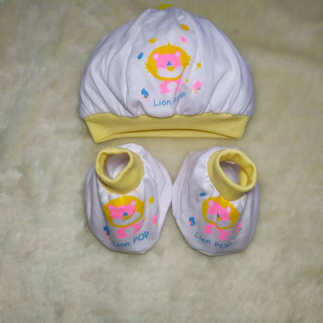 Ss#162 Set Topi dan Sepatu Bayi 0-5bulan / Topi Baby / Topi Bayi Lucu