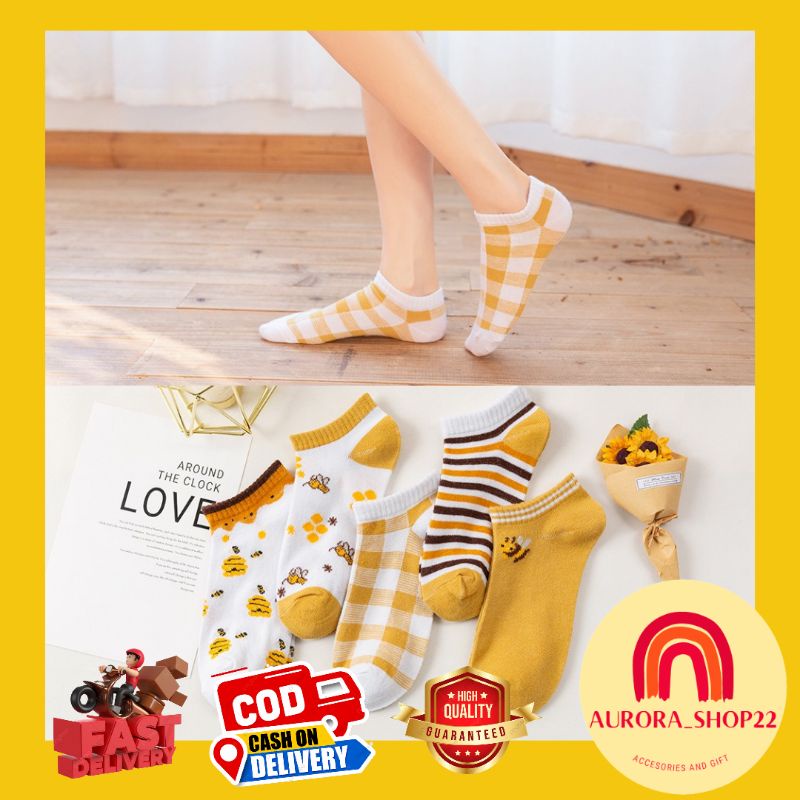 [COD] Kaos Kaki Wanita Import Motif Lebah Lucu Cute Kaos Kaki Wanita Import Kaos Kaki Fashion Ala Korea