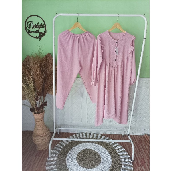 Setcel crincle zara | setelan zara crincle | setelan celana crincle | setelan celana zara | setelan 